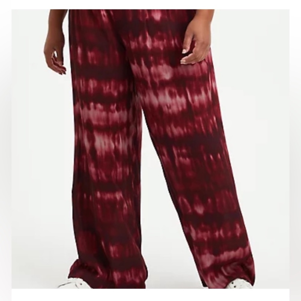 NEW* - Torrid Plus Size Wine Tie Dye Gauze Wide Leg Pant
